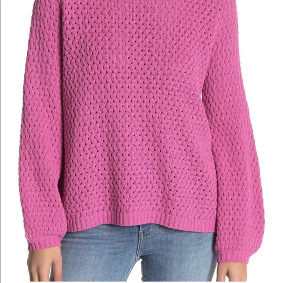 14th & Union | Popcorn Knit Sweater Pink Oversized - Picture 2 of 7